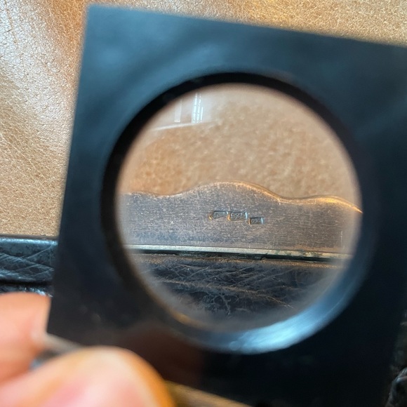 Vintage Martha Klein argentium sterling silver 935 leather crocodile bag - Picture 7 of 11